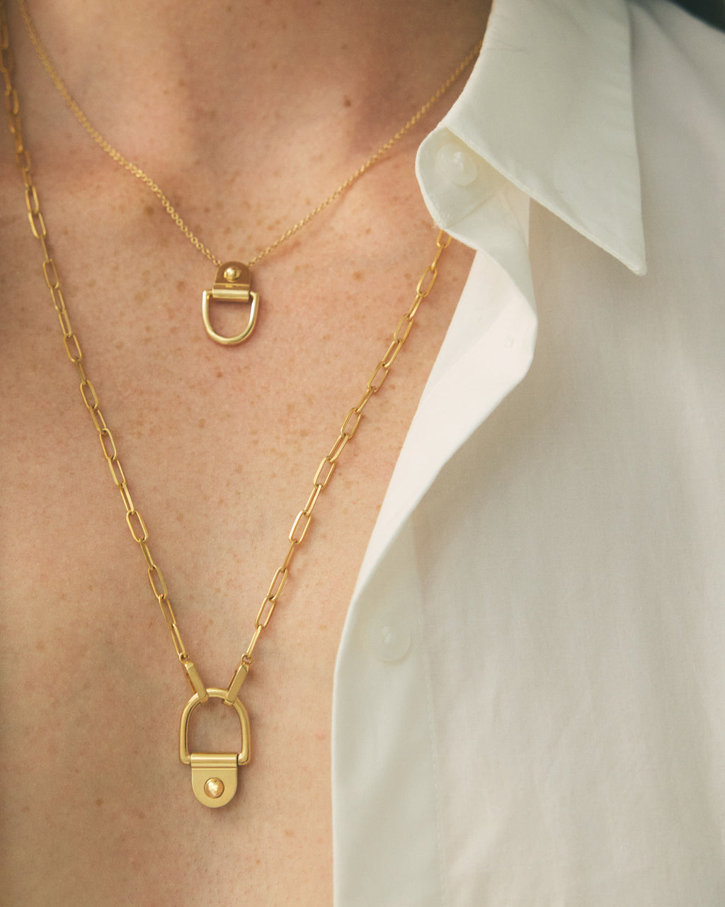 18k Gold Rivet LM Pendant Necklace