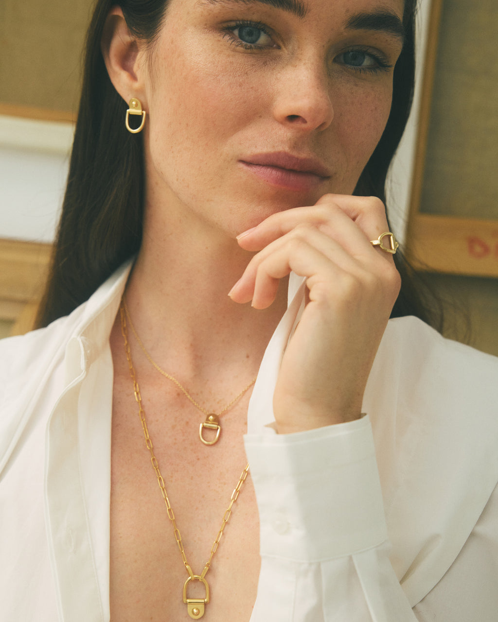 18k Gold Rivet LM Pendant Necklace