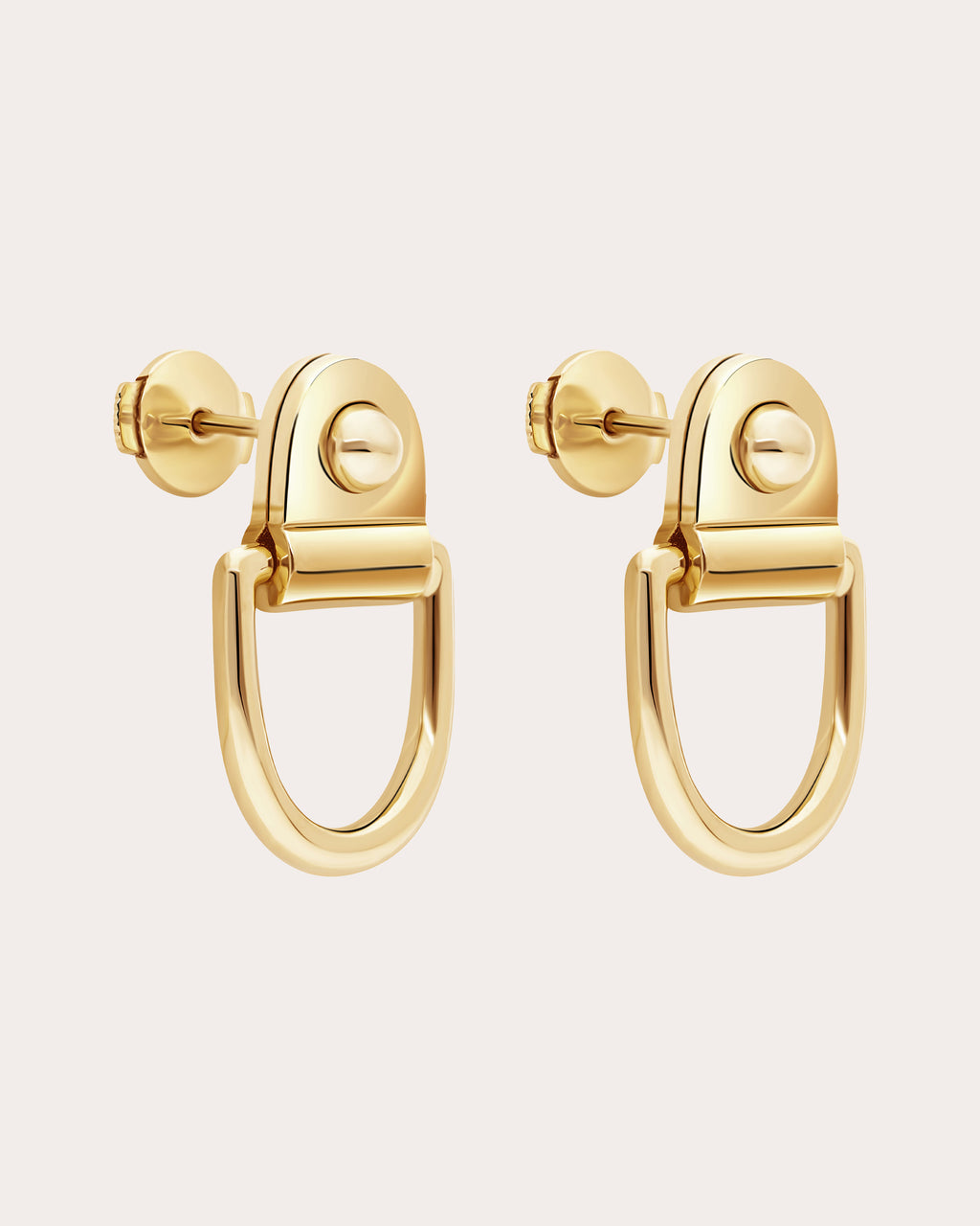 18k Gold Rivet M Stud Earrings