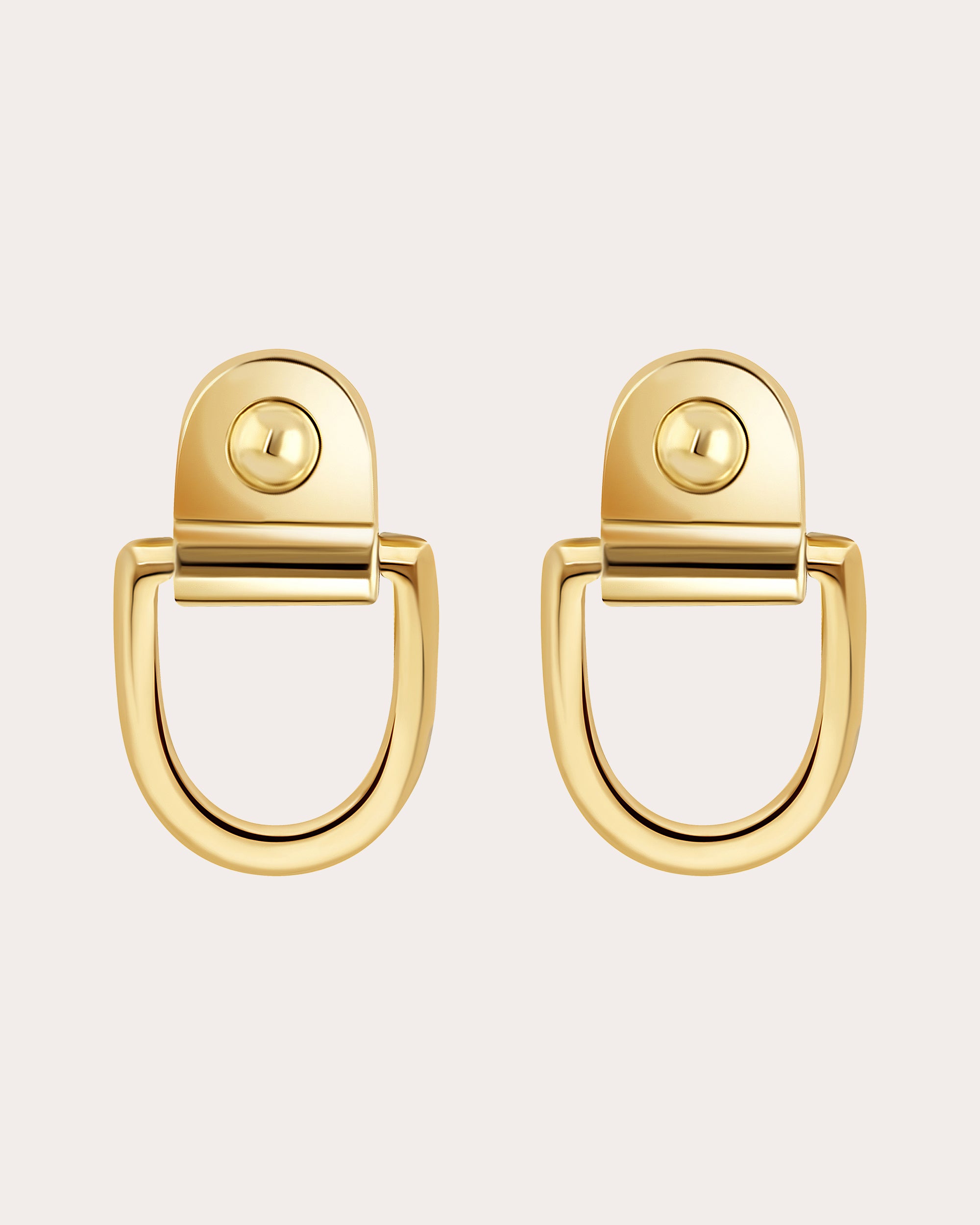 18k Gold Rivet M Stud Earrings