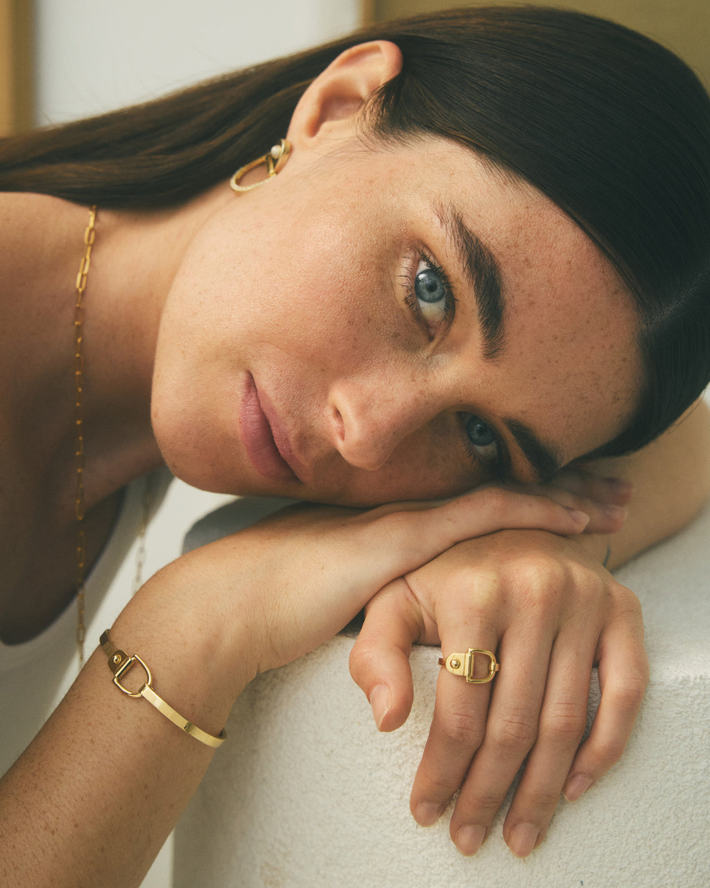 18k Gold Rivet Bangle