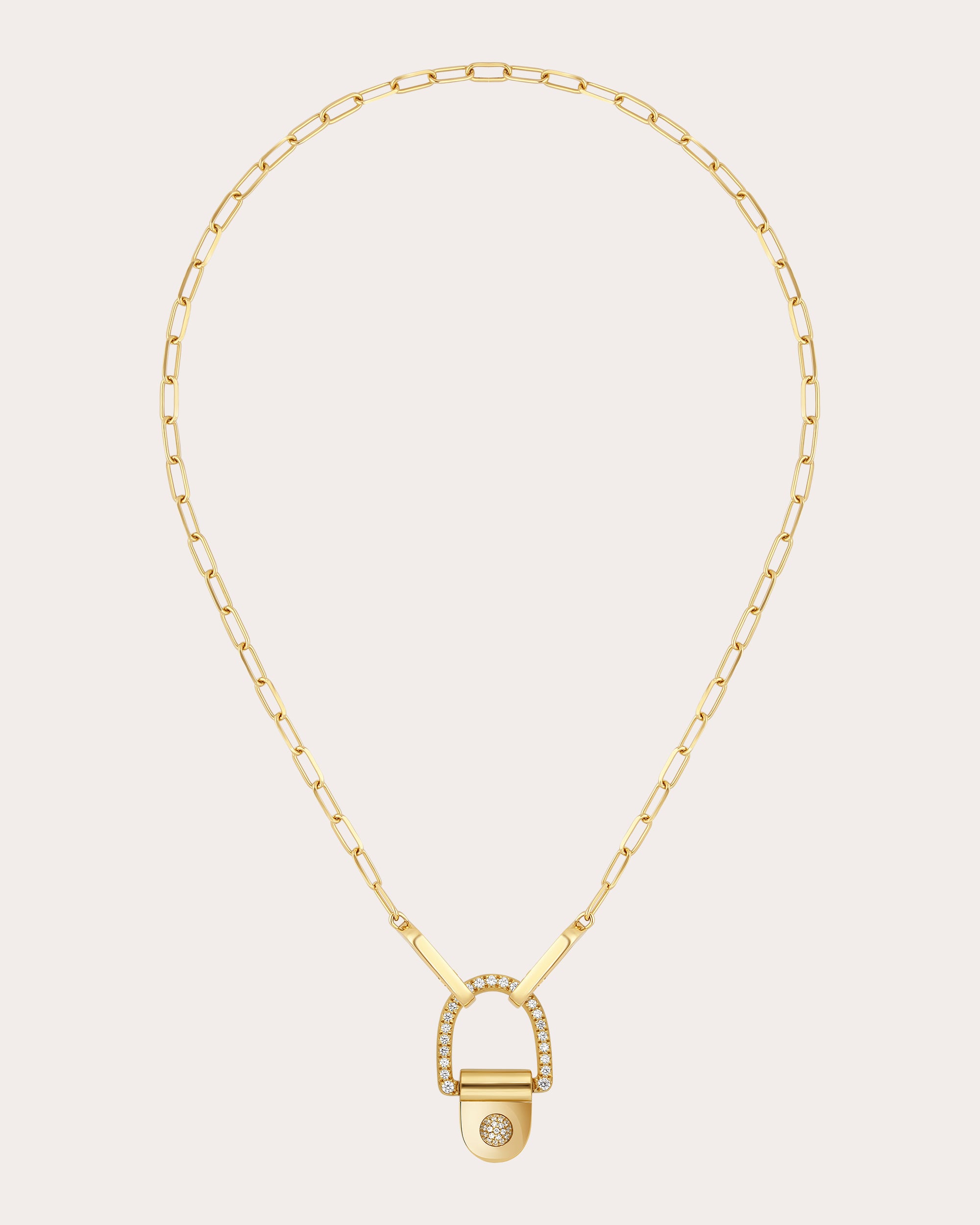 Diamond & 18k Gold Rivet XL Pendant Necklace | Olivela