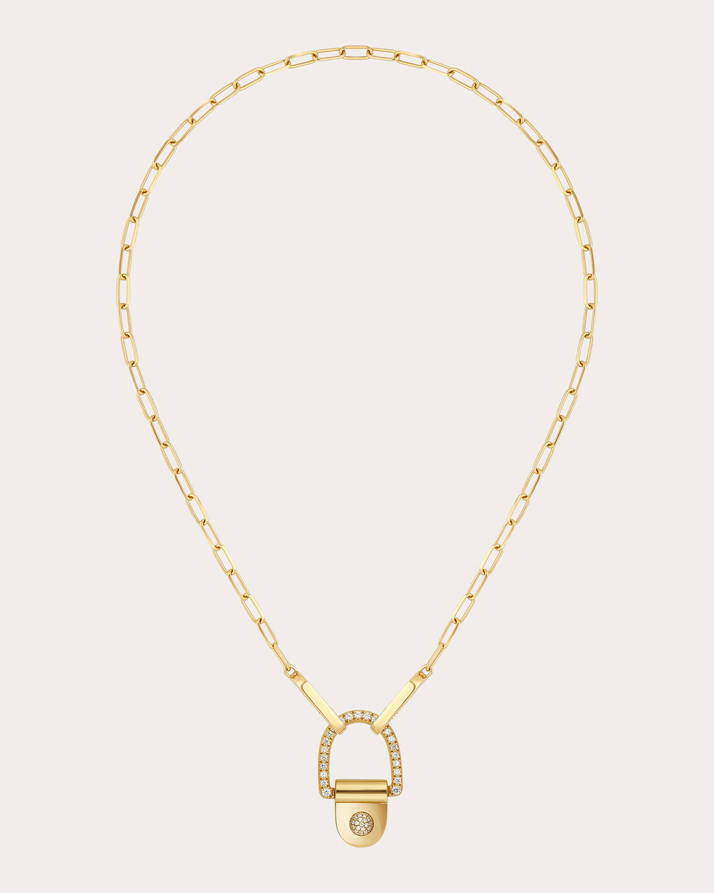 Diamond & 18k Gold Rivet XL Pendant Necklace