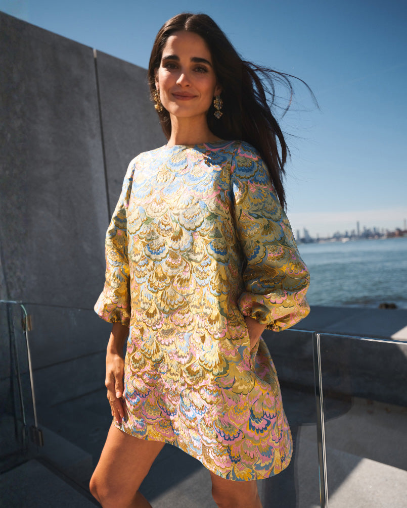 Rosanna Metallic Jacquard Mini Dress