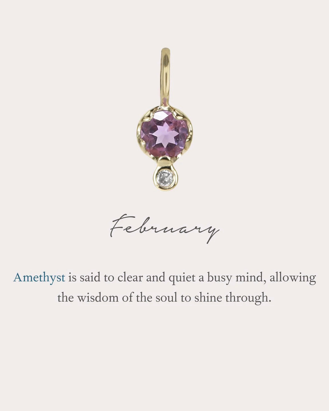 Amethyst & Diamond Birthstone Amulet