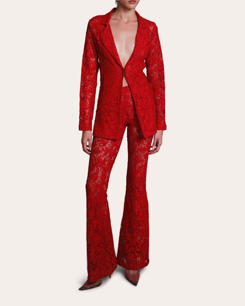 Velvet Lace Flare Pants