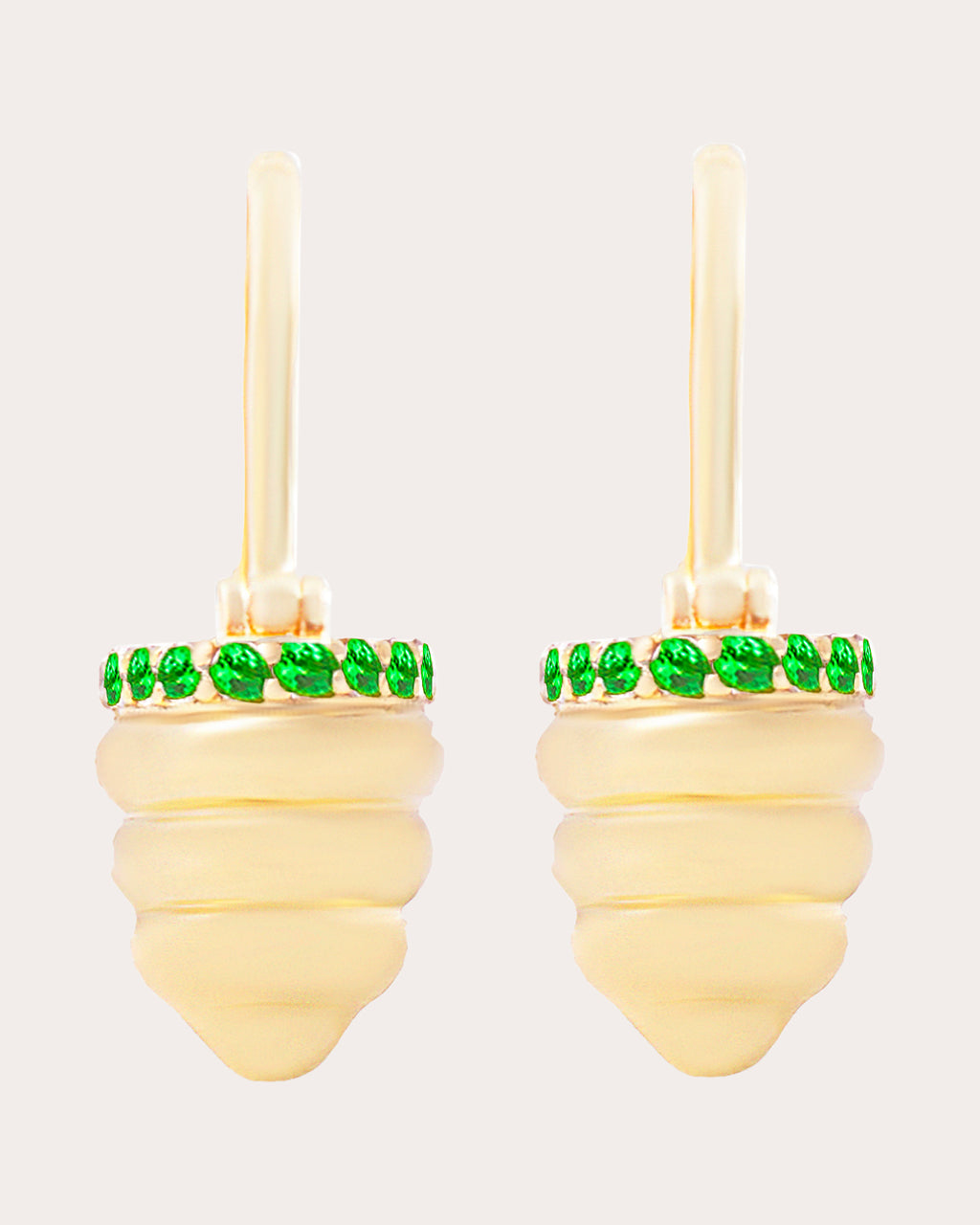 Tsavorite & 14k Gold Found Cap Drop Earrings