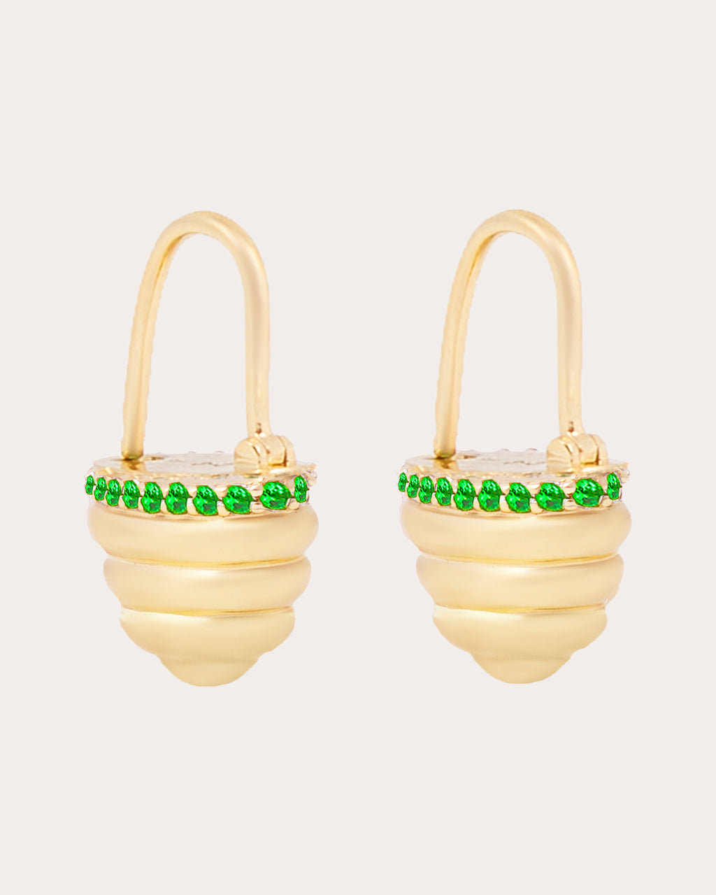 Tsavorite & 14k Gold Found Cap Drop Earrings