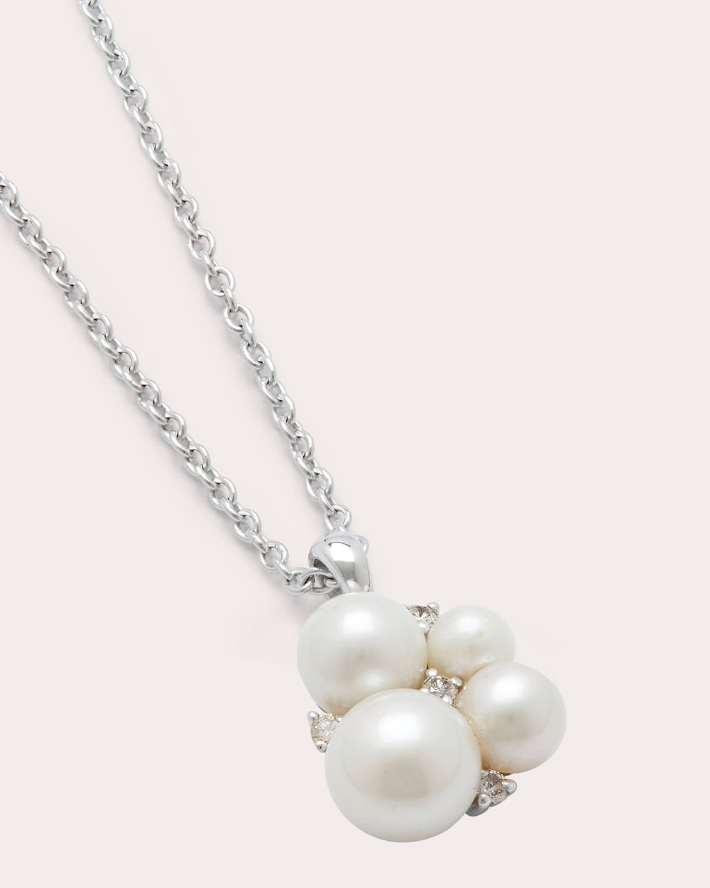 Lily Small 18K Gold Pearl and Diamond Pendant Necklace