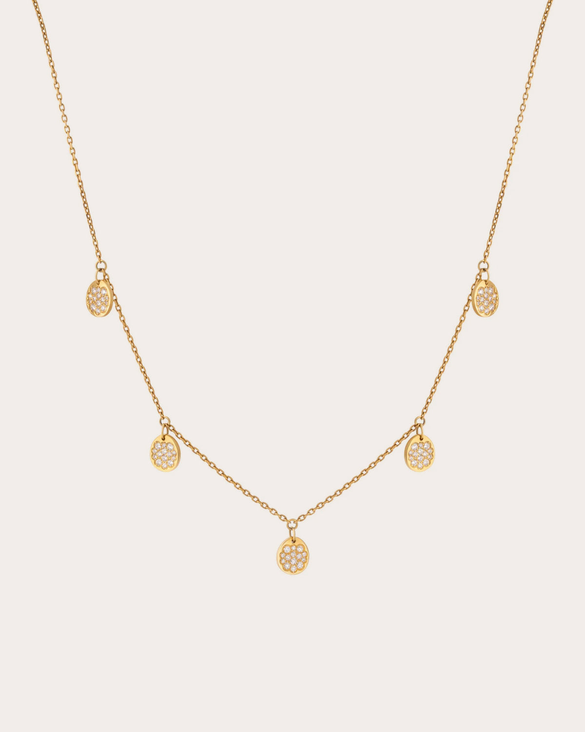 Diamond Flat Quintet Station Necklace