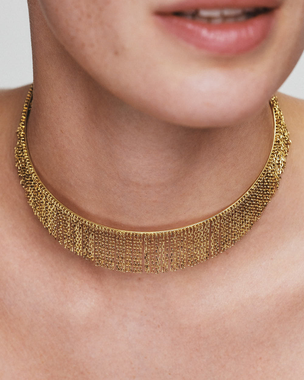 18k Gold Bold Chainfall Choker