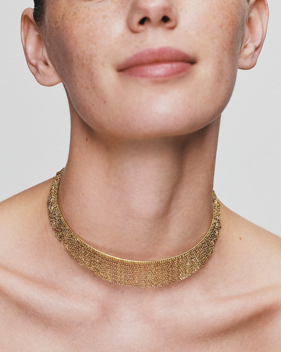 18k Gold Bold Chainfall Choker