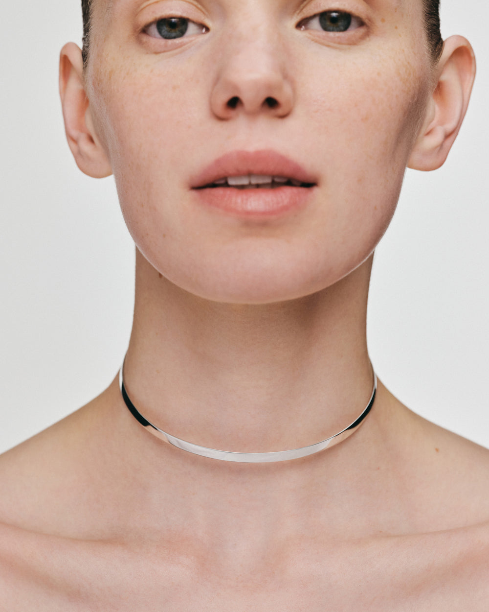 18k Gold Solid Wide Collar Necklace