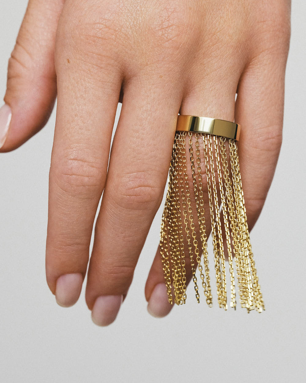 18k Gold Chainfall Ring