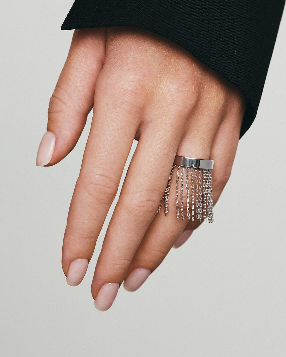 18k Gold Short Chainfall Ring