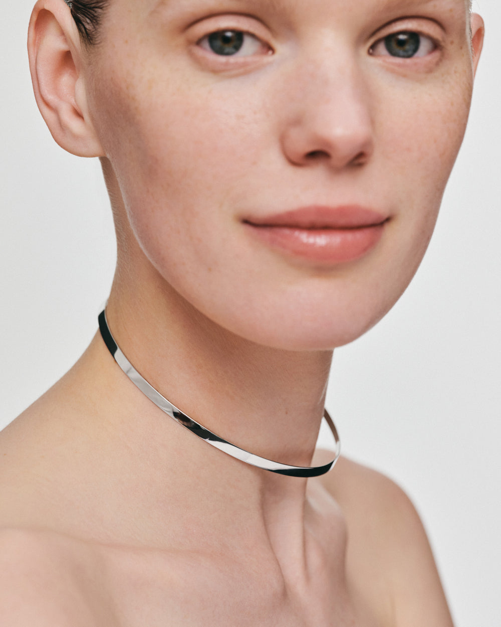 18k Gold Solid Wide Collar Necklace