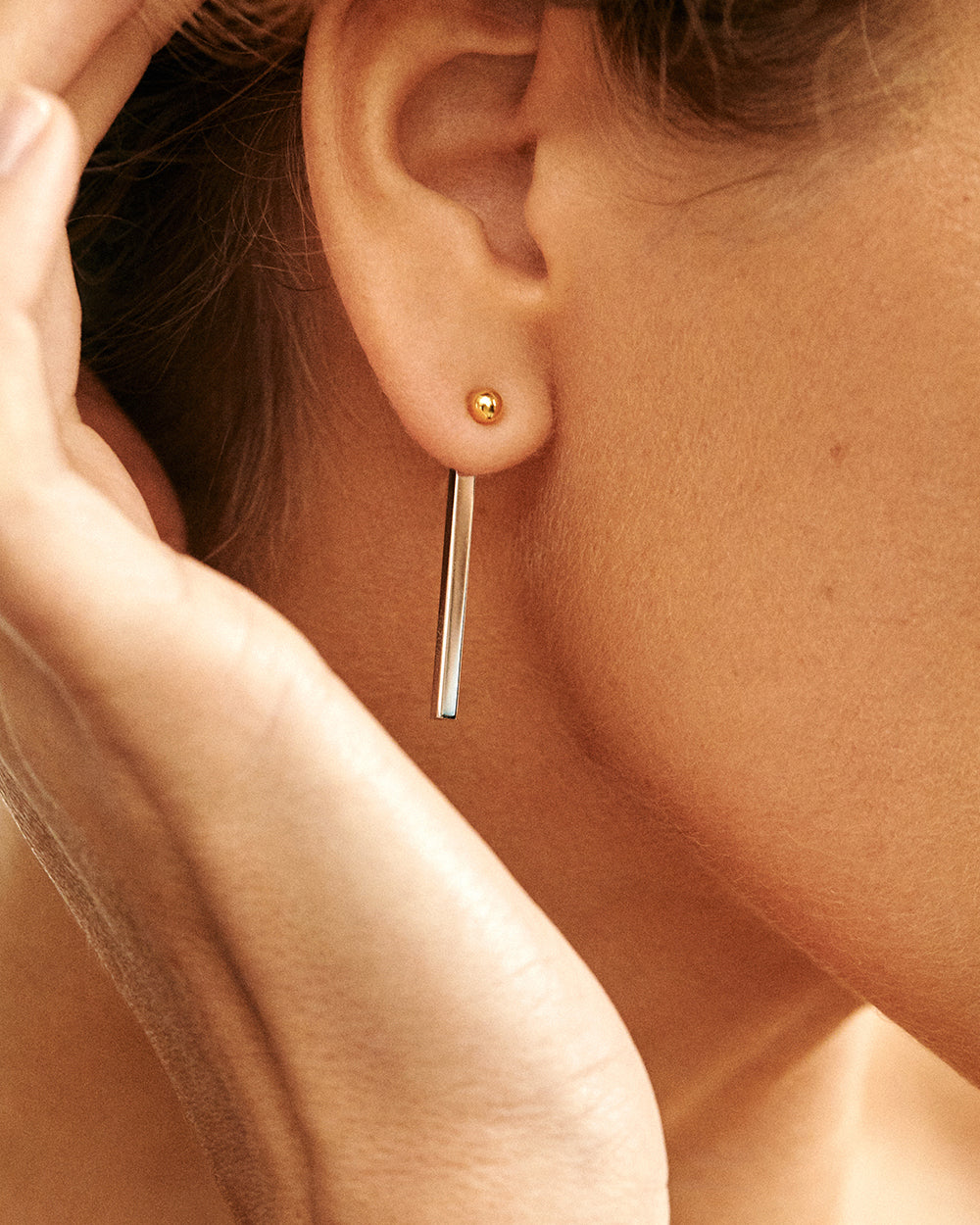 18k Gold Match Drop Earrings
