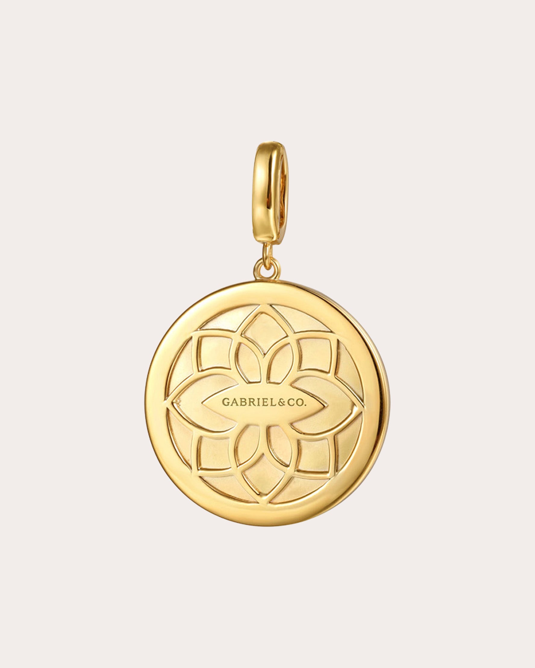 Diamond & 14k Gold E Initial Medallion