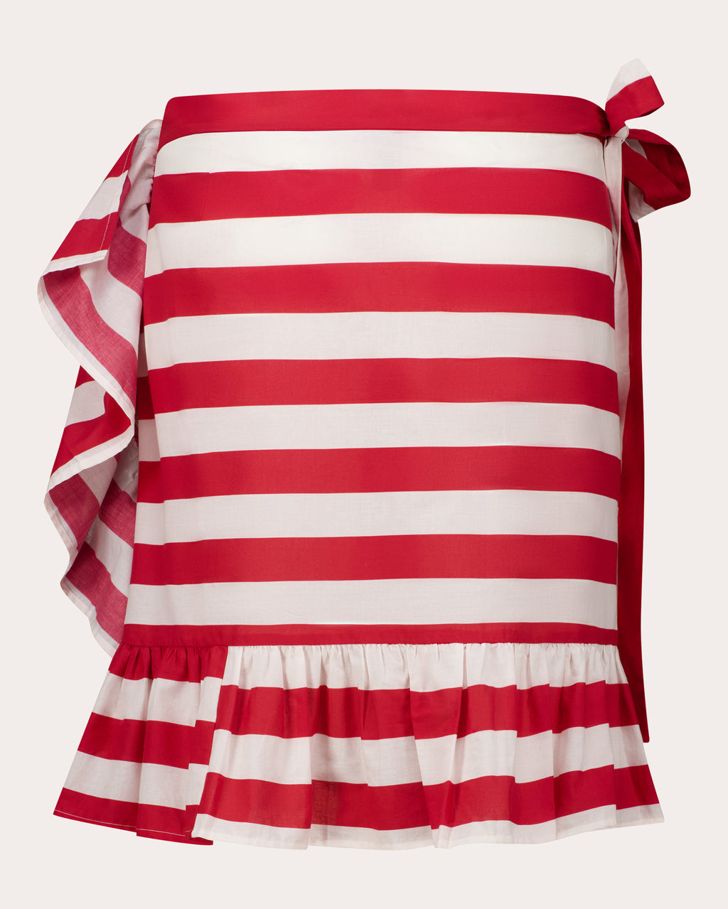 Gigi Stripe Cotton Ruffled Wrap Skirt