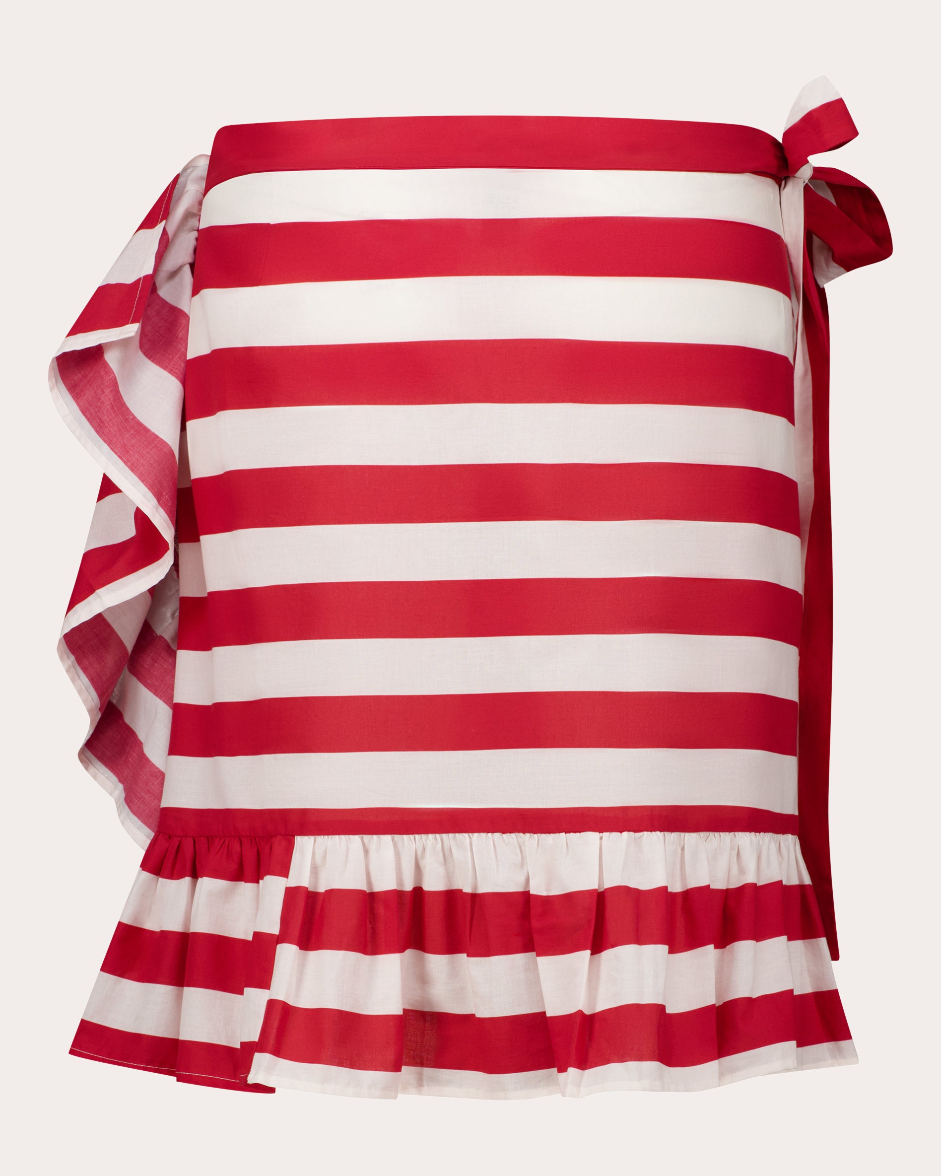 Gigi Stripe Cotton Ruffled Wrap Skirt