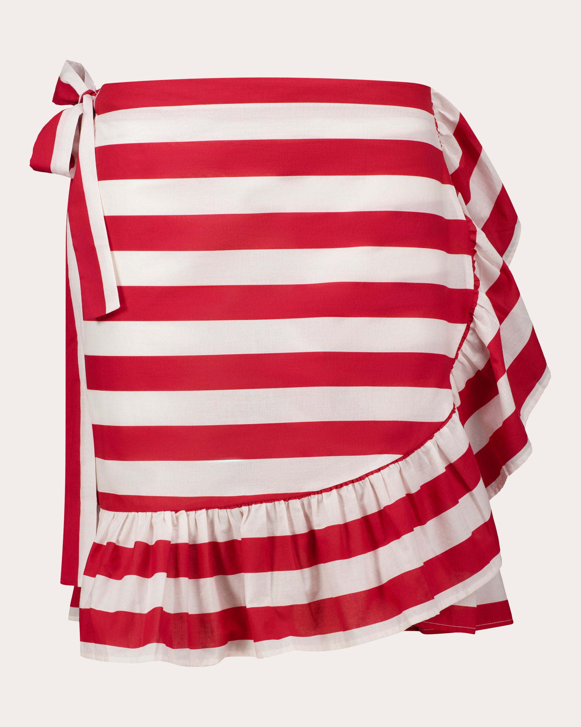 Gigi Stripe Cotton Ruffled Wrap Skirt