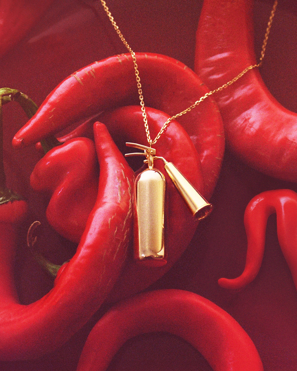 18k Gold Mini Extinguisher Pendant Necklace