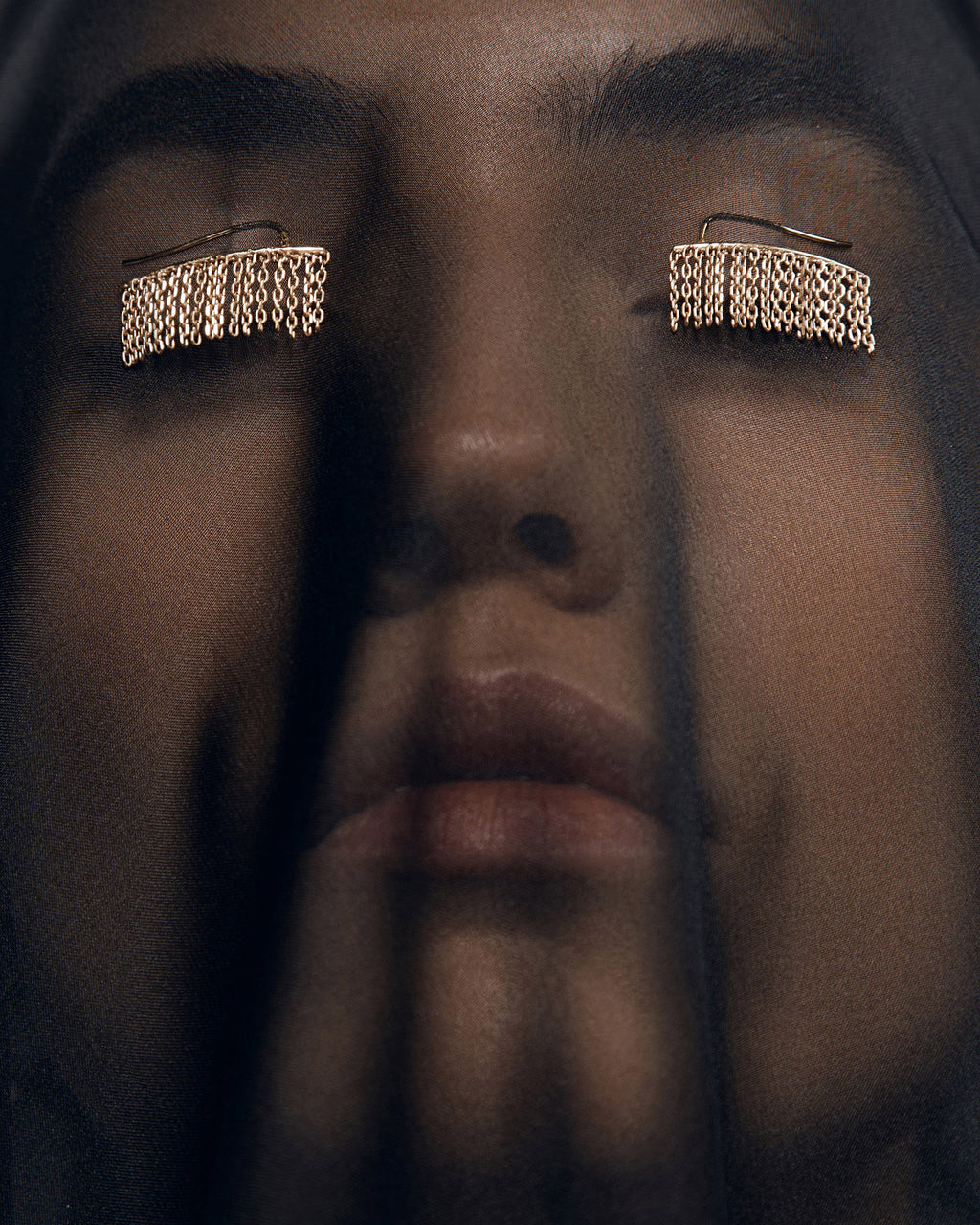 18k Gold Short Chainfall Ear Climbers