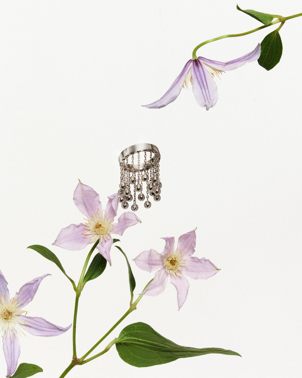 18k Gold Orbs Chainfall Ring