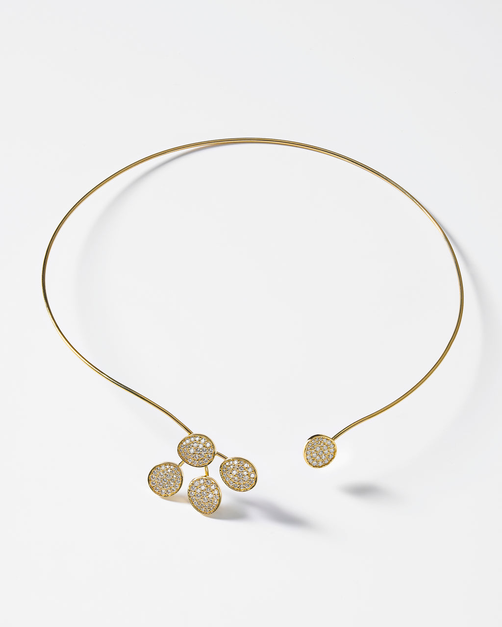 Diamond Petal Flat Collar Necklace