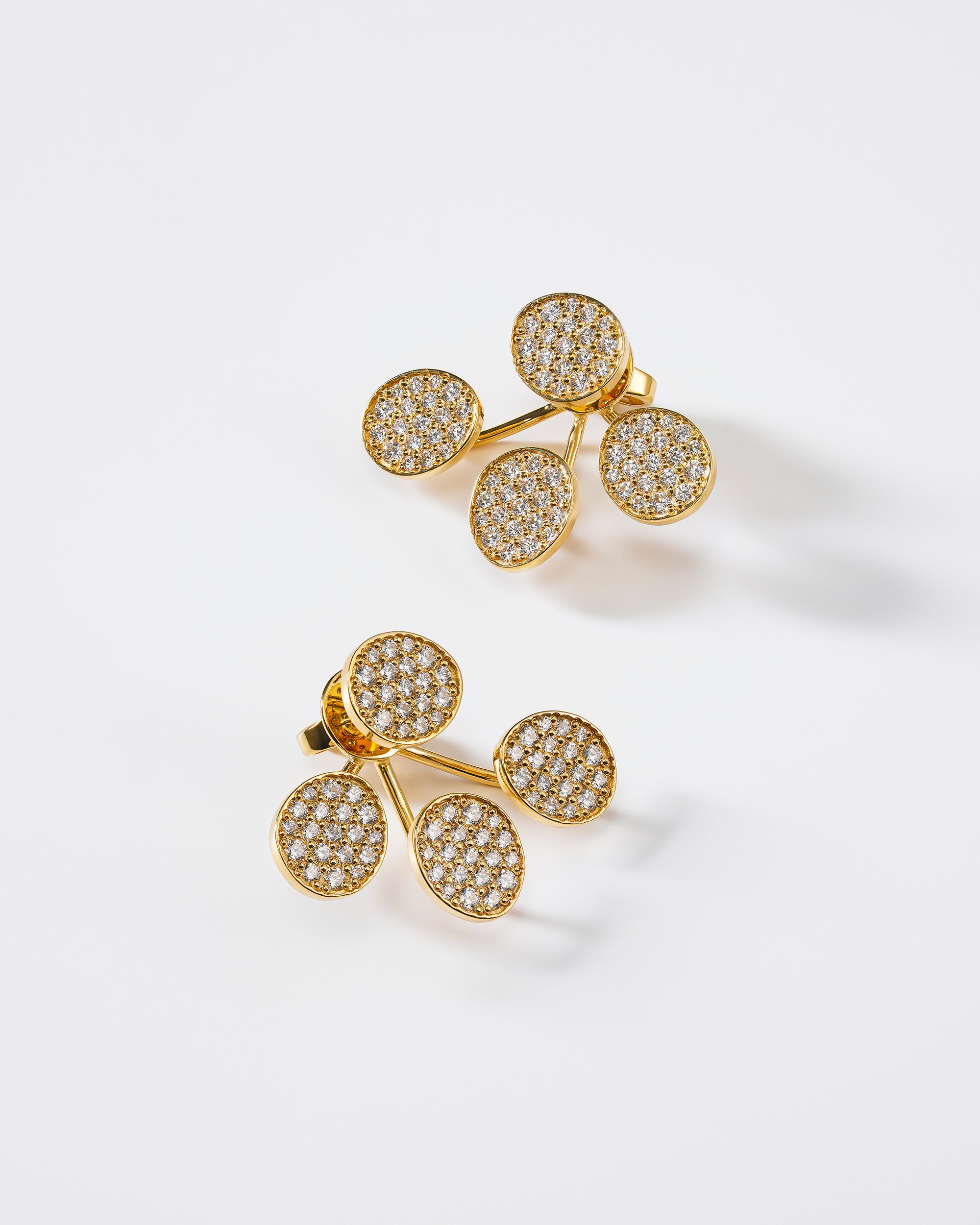 Diamond Tetra Flat Transformer Jacket Earrings