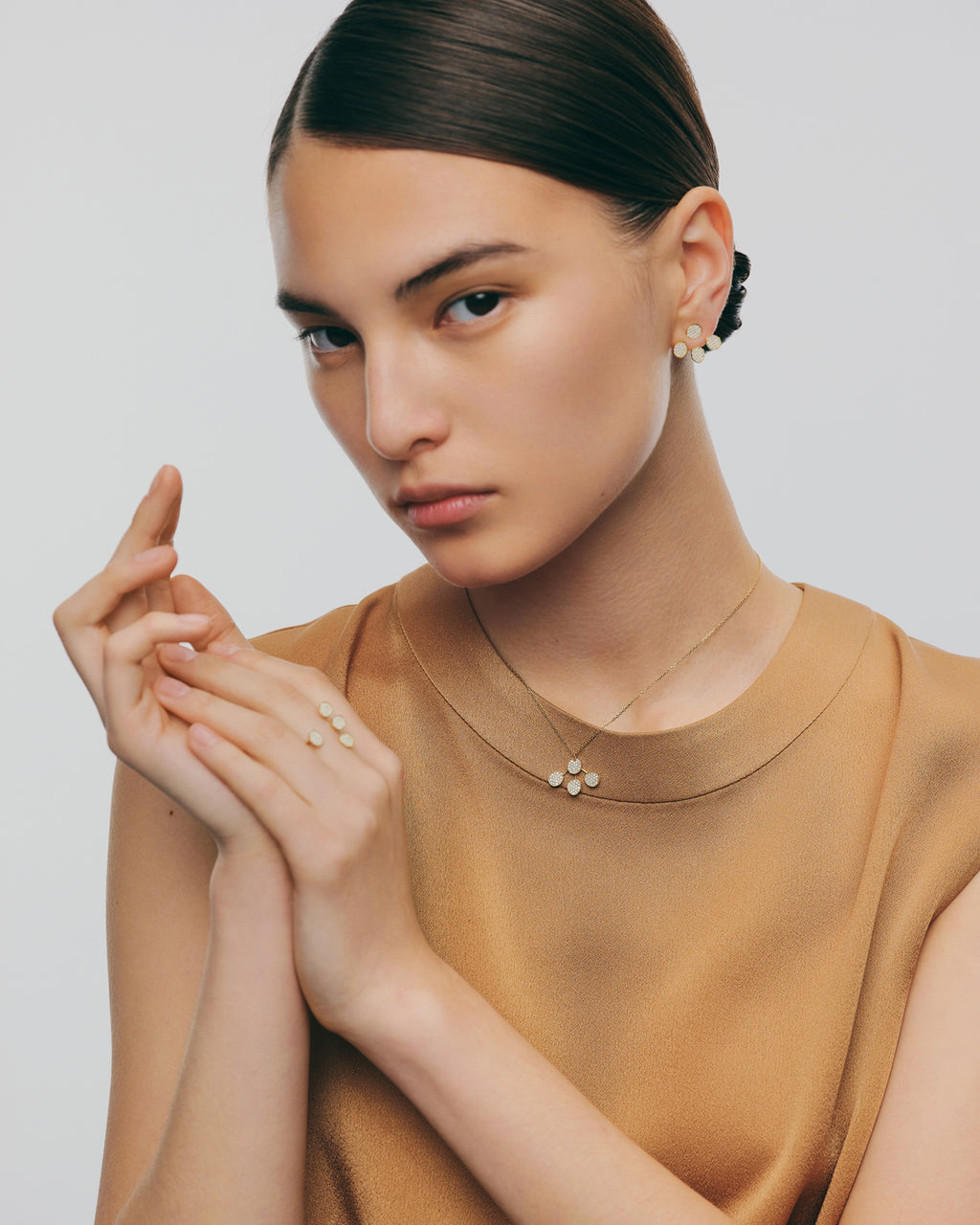 Diamond Petal Flat Ring