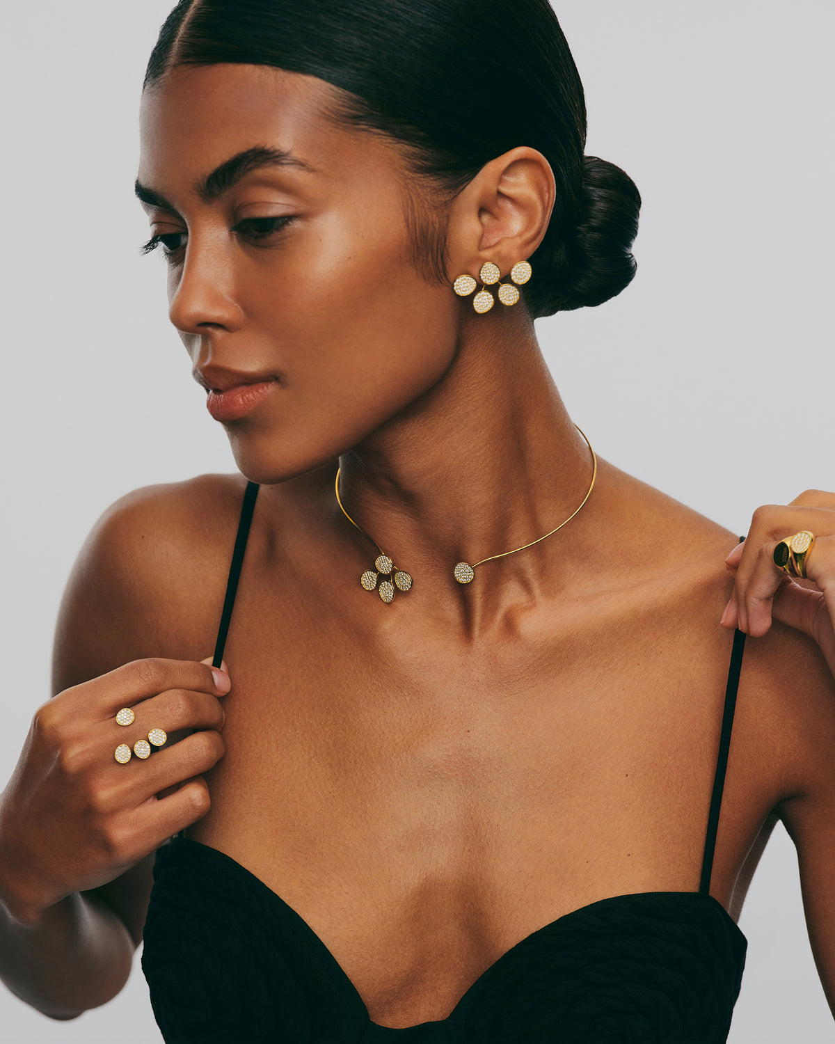 Diamond Bold Quintet Flat Transformer Earrings