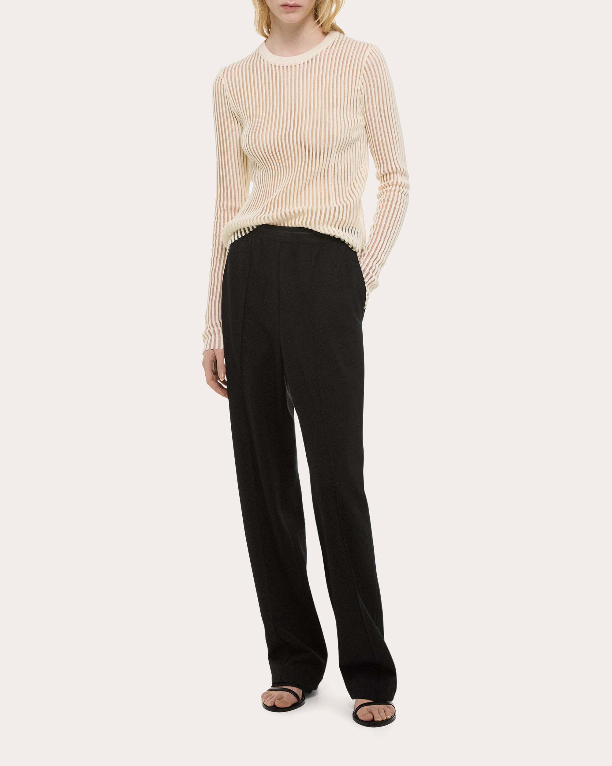Ponte Knit Straight-Leg Car Trousers