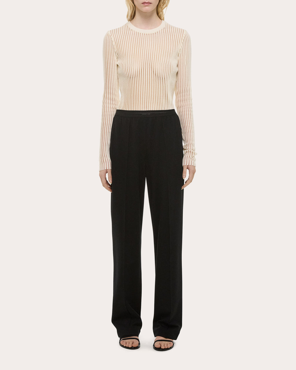 Ponte Knit Straight-Leg Car Trousers
