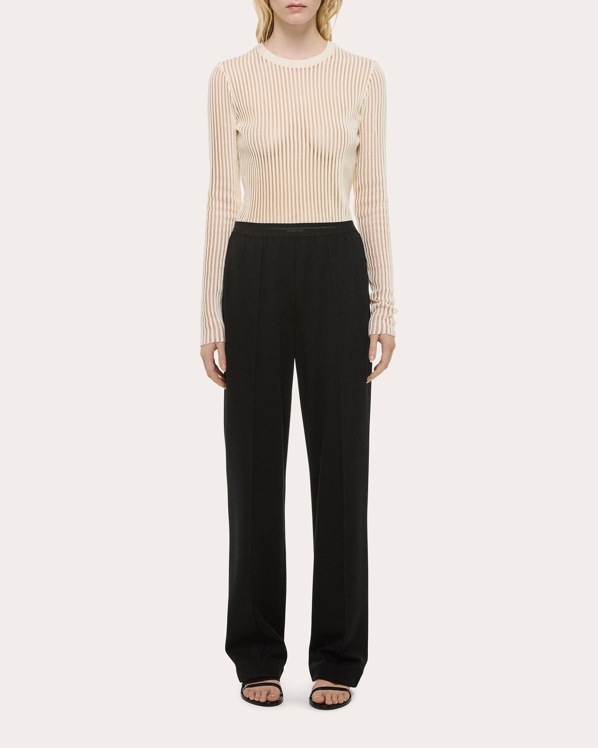 Ponte Knit Straight-Leg Car Trousers