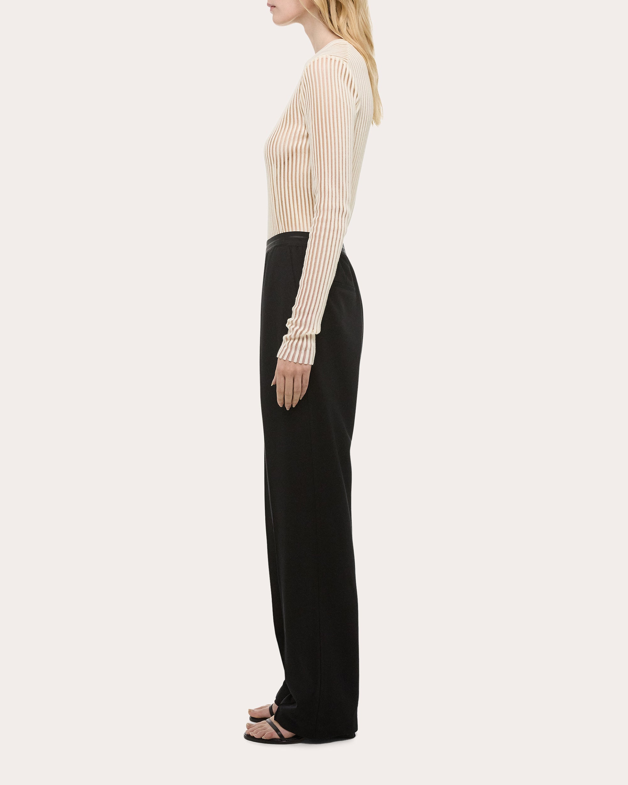 Ponte Knit Straight-Leg Car Trousers