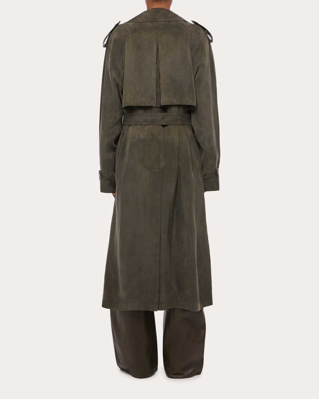 Fluid Microsuede Trench Coat
