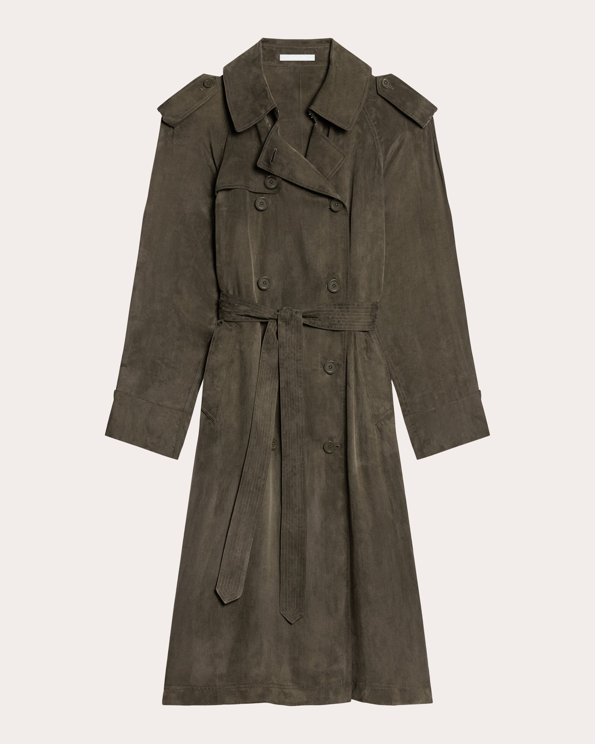Fluid Microsuede Trench Coat