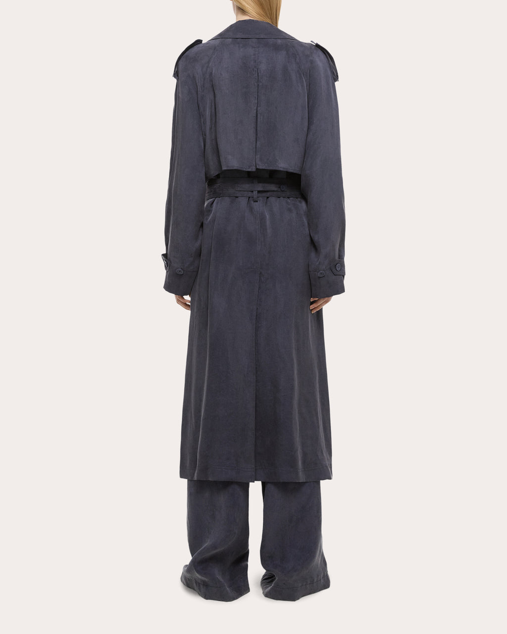 Fluid Microsuede Trench Coat