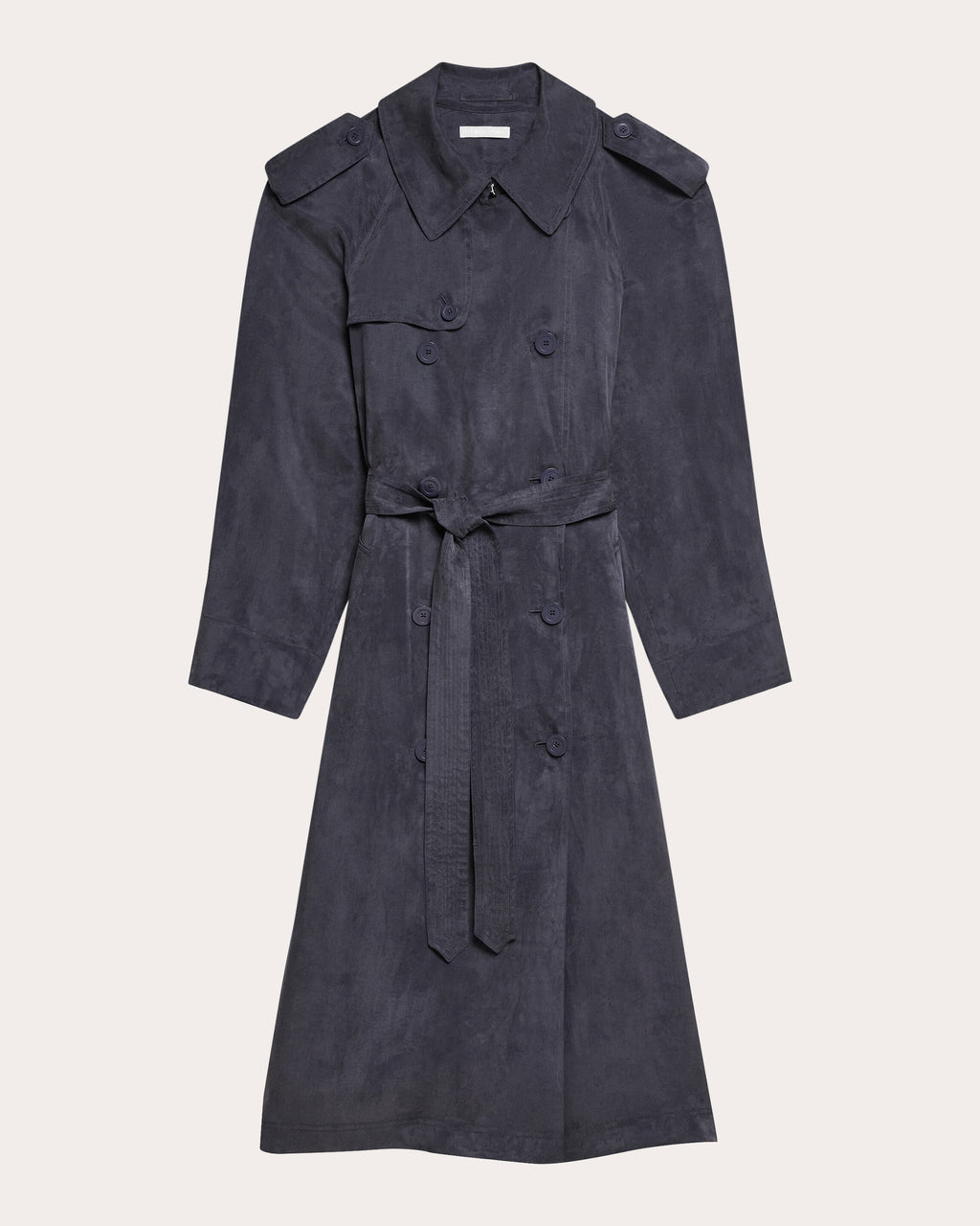 Fluid Microsuede Trench Coat