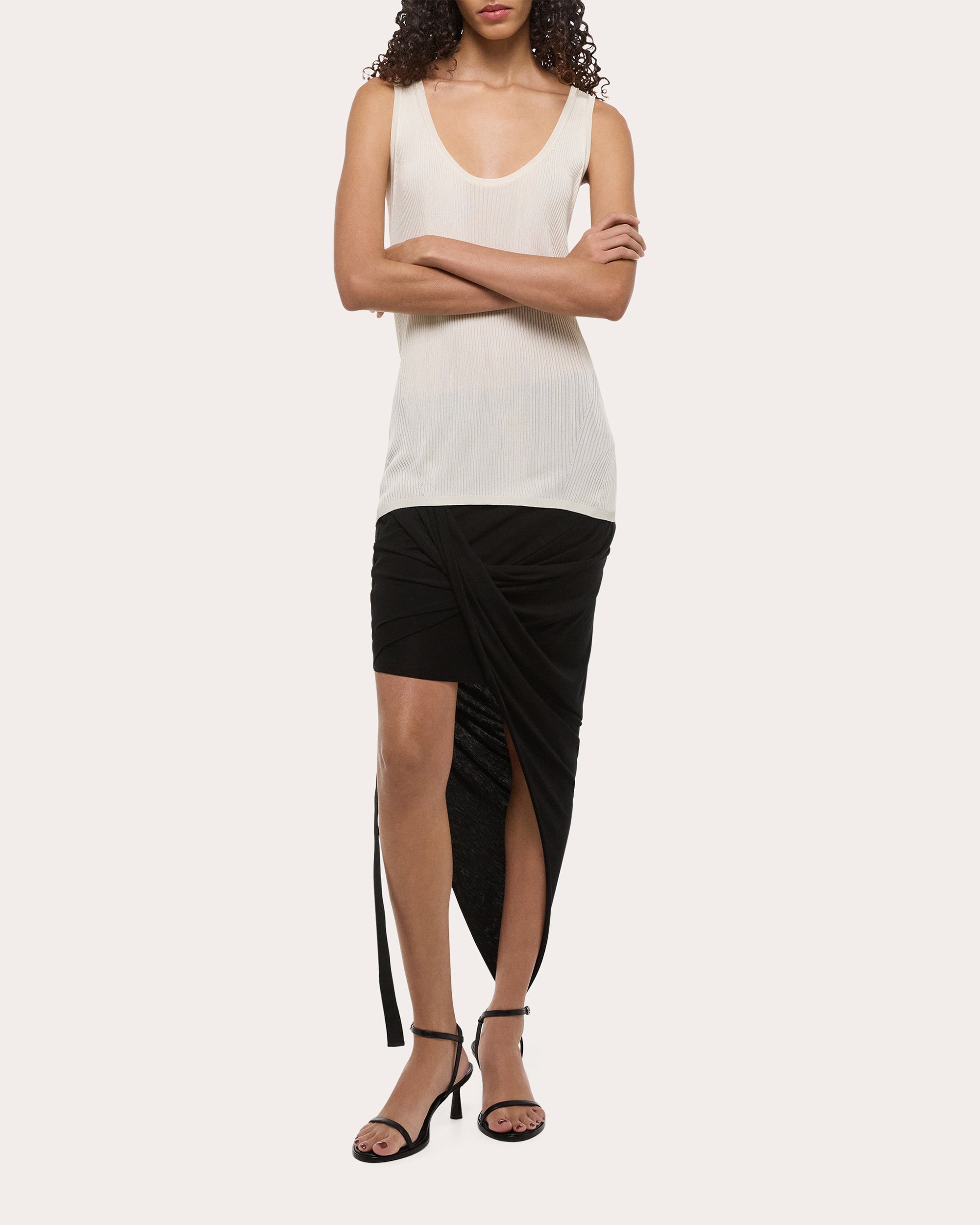 Rib Knit Twisted Racerback Tank Top