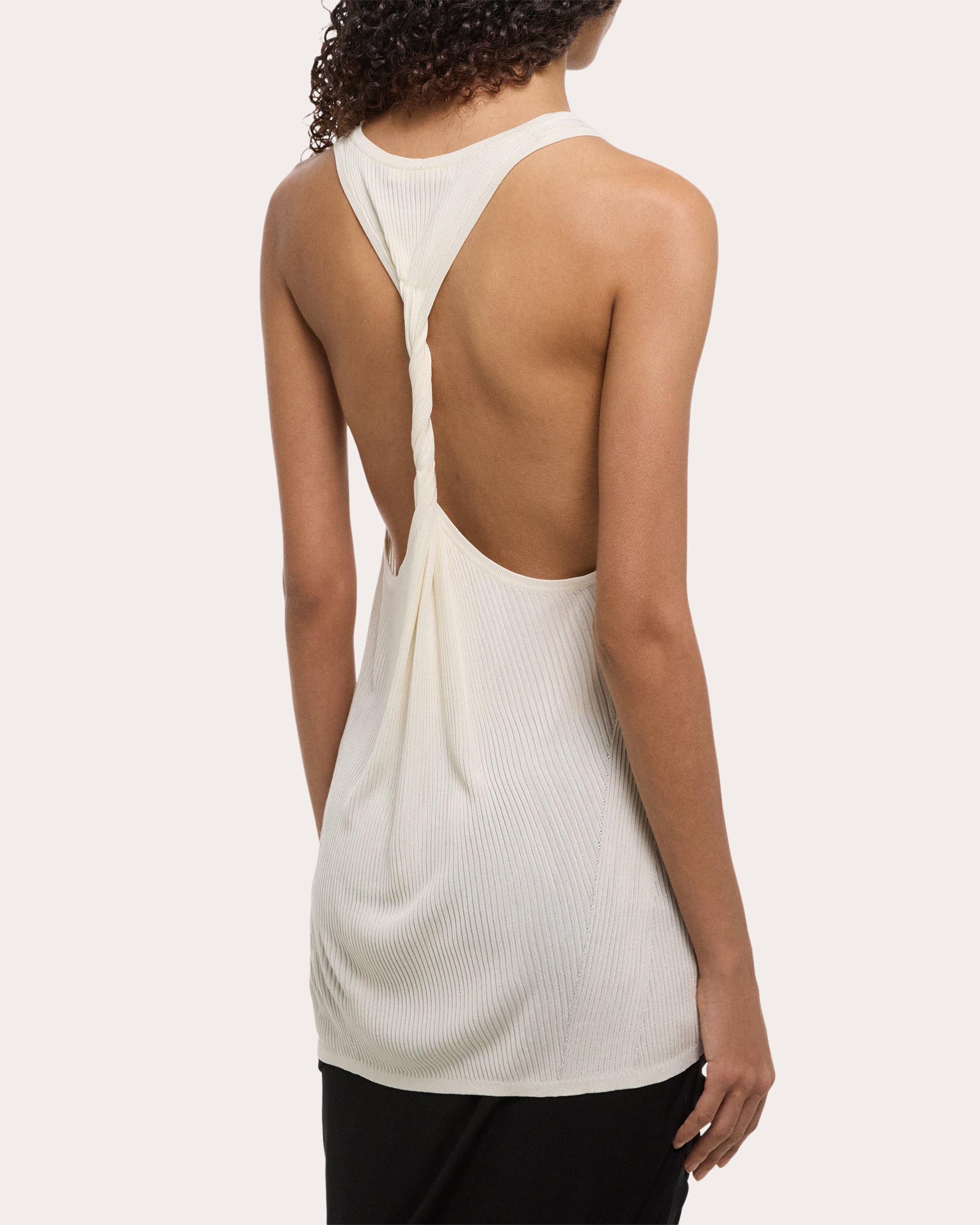 Rib Knit Twisted Racerback Tank Top