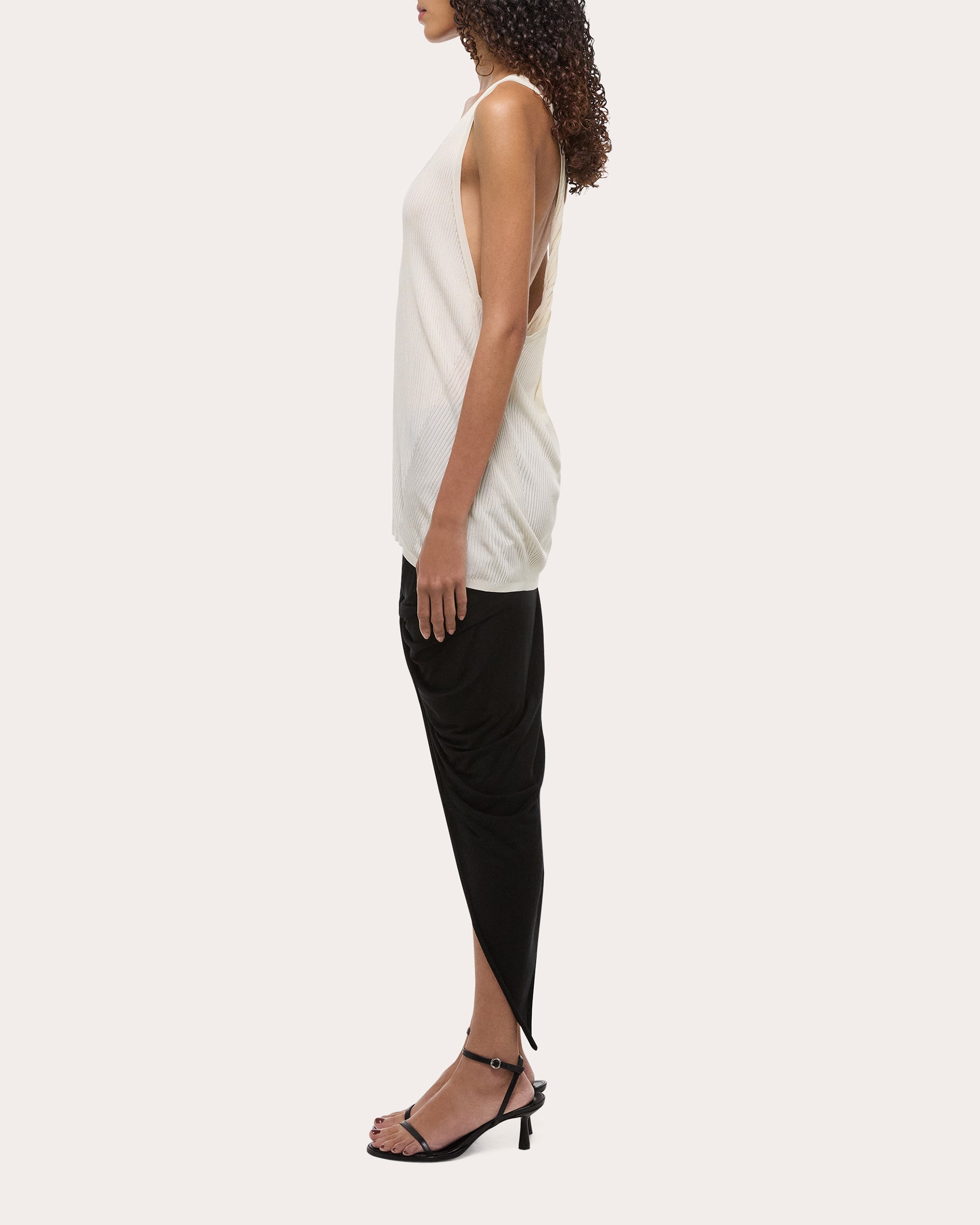 Rib Knit Twisted Racerback Tank Top