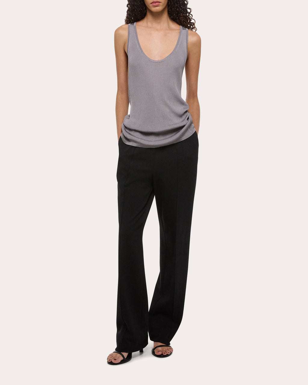 Rib Knit Twisted Racerback Tank Top