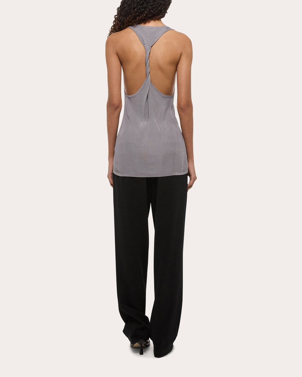Rib Knit Twisted Racerback Tank Top