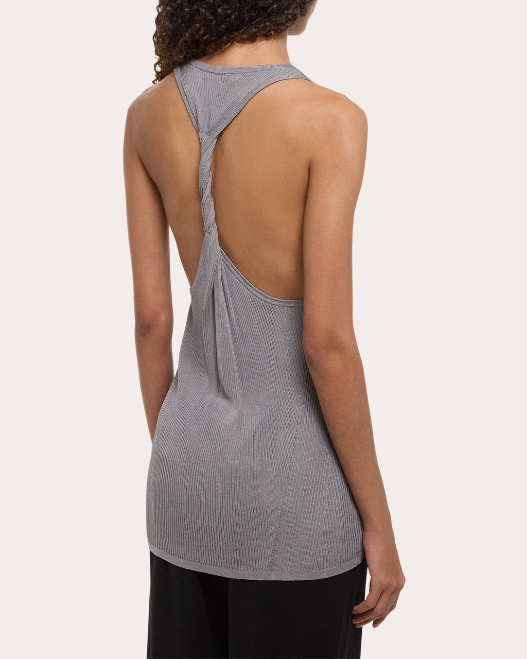 Rib Knit Twisted Racerback Tank Top