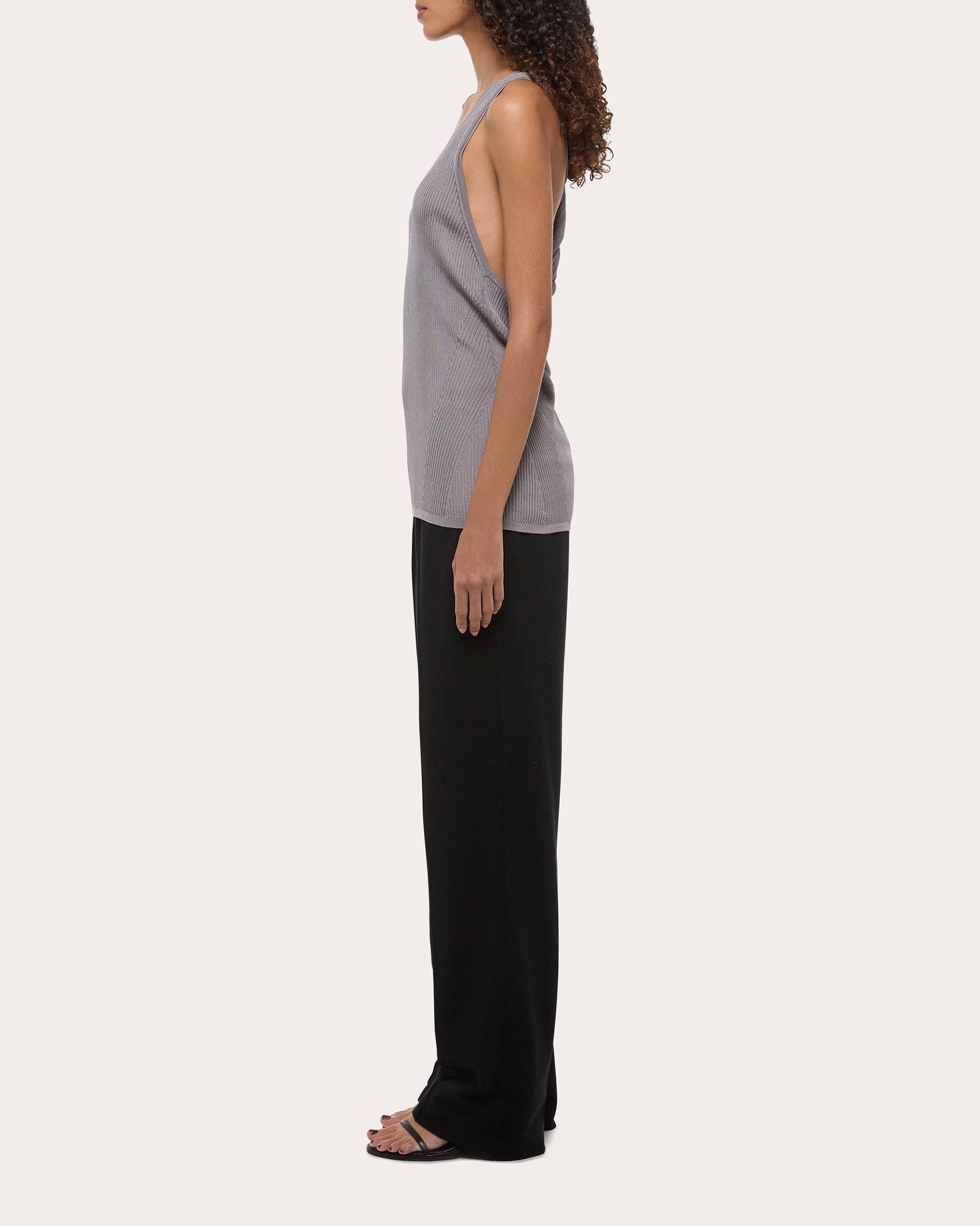 Rib Knit Twisted Racerback Tank Top