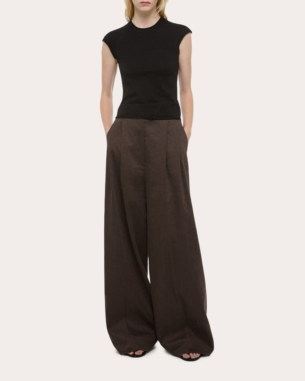 Jersey Twisted Crop Cap-Sleeve Tee