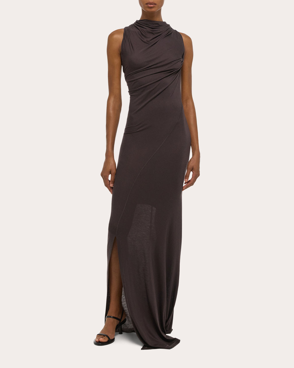 Draped Jersey Sleeveless Wind Maxi Dress