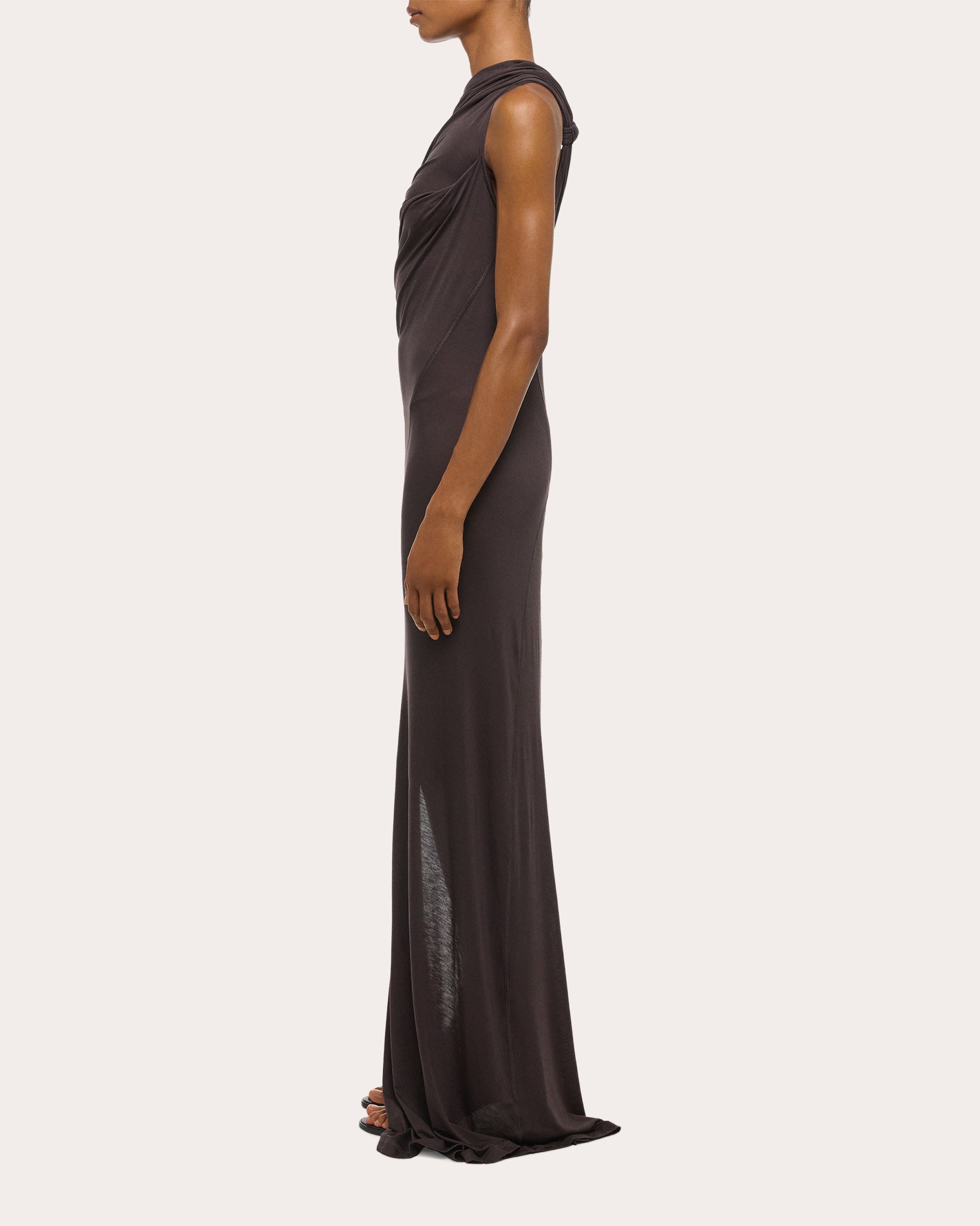 Draped Jersey Sleeveless Wind Maxi Dress
